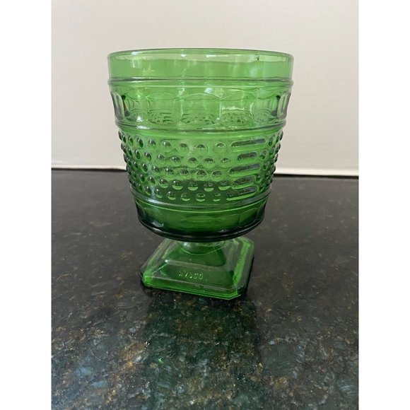 Napco 7" H Green Hobnail Thumbprint Footed Planter, Cleveland, Ohio, #1180 - Picture 1 of 6